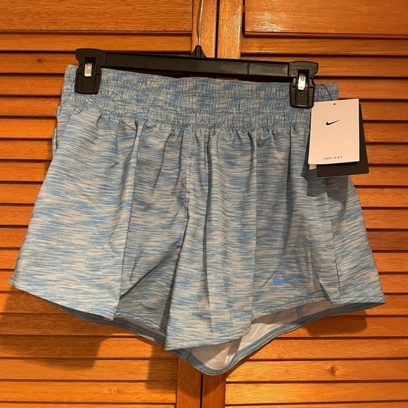 Nike One Dri-Fit Athletic Mid-Rise 3” Brief Lined Blue SpaceDye Shorts Sz S NWT - Picture 1 of 8
